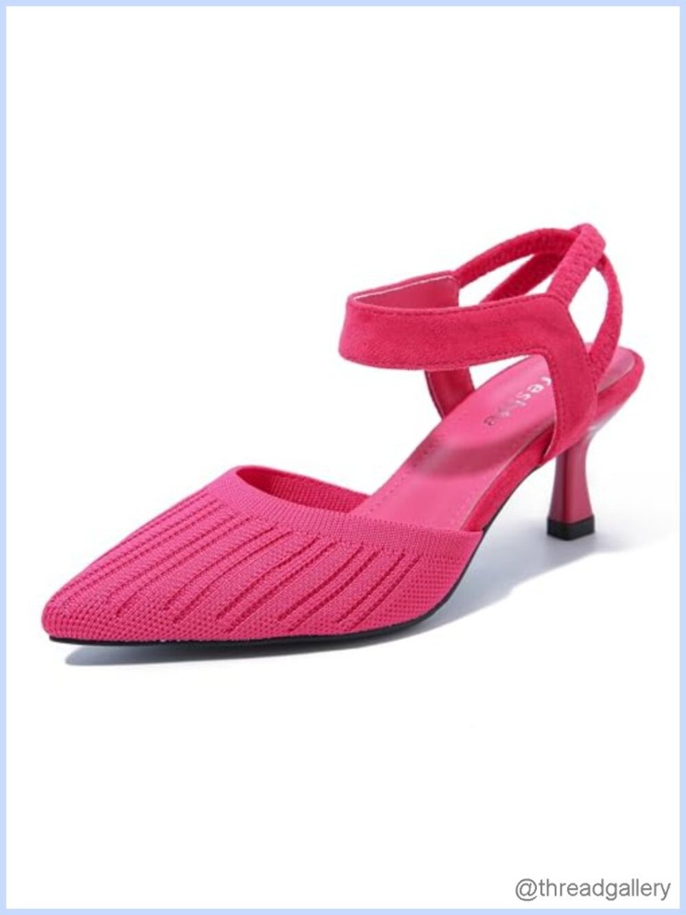 Women's Pointed Toe Kitten Heel Knit Fabric Dress Pumps